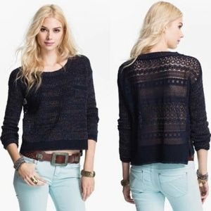 Free People Sweet Jane Lace Navy blue